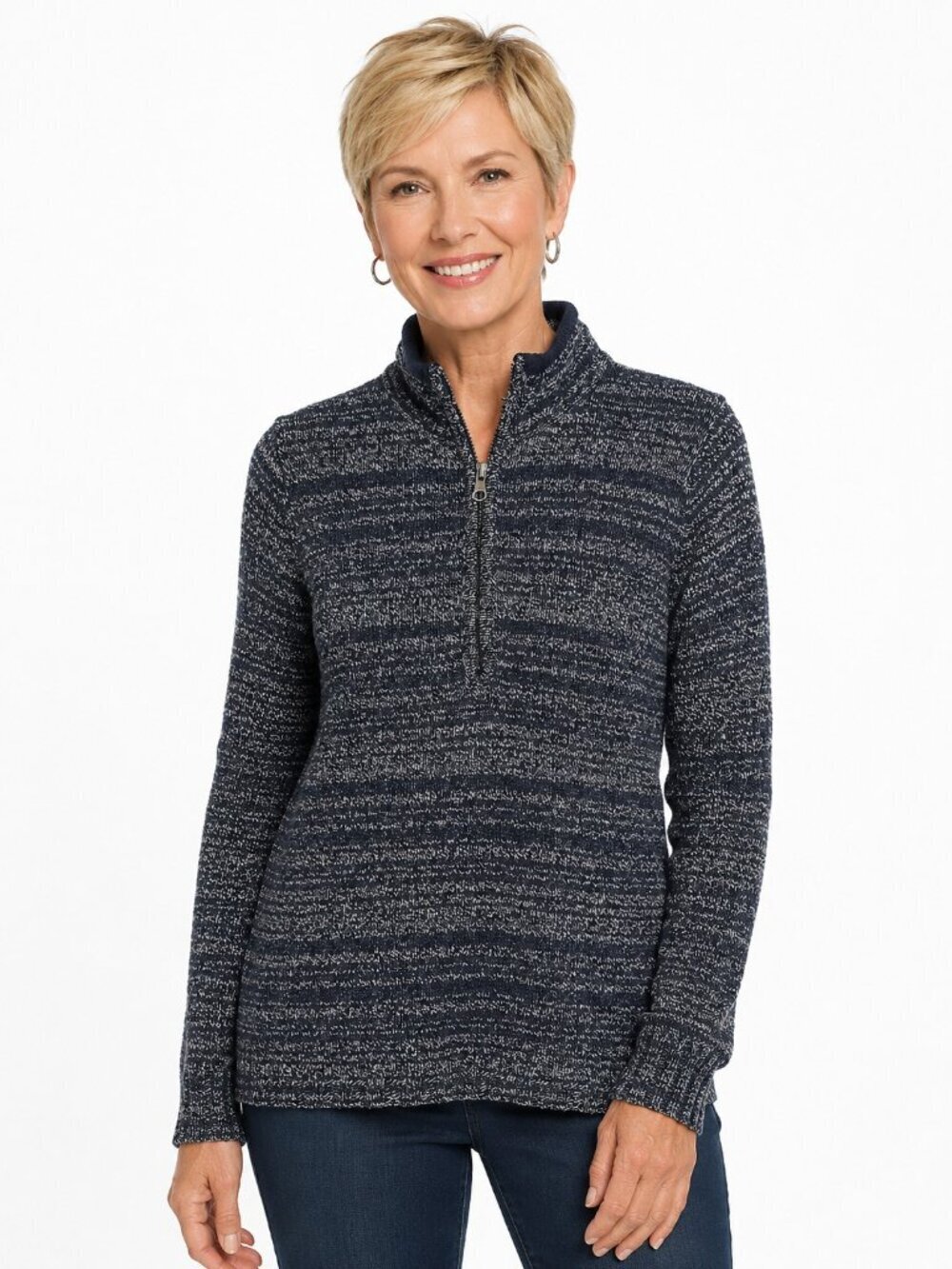 Woolrich Charcoal Heather Grey Quarter Zip Sweater